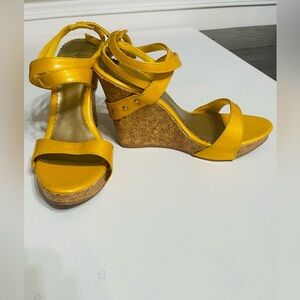 Qupid Yellow Wedge Heels‎ Size 6.5